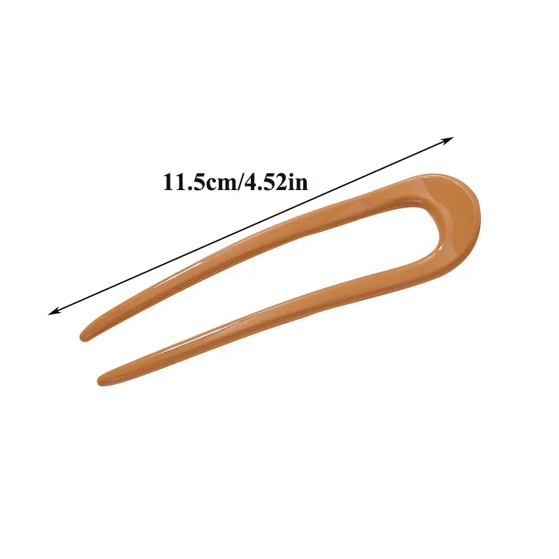 

DIY Accessories Women Hair Style Tool Acrylic Fork Hairpins Korean Style Simple Barrette U Shape Clip Plastic Resin Hair Plug