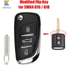 KEYECU 5WK4 876  818 изменение флип дистанционный ключ для автомобиля с 433 МГц PCF7946 для Nissan Qashqai Elgrand X-TRAIL 28268AX61A  28268AX600