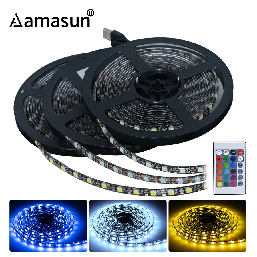 Питание от USB 5 в RGB Светодиодная лента светильник 60 светодиодный s/m 5050SMD USB светильник IP33 IP65 водонепроницаемая лента для ТВ PC Backgroud светильник ing