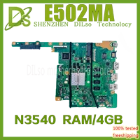 kefu e402ma for asus e502ma e402ma laptop motherboard e402ma mainboard rev2 0 integrated cpu n3540 4gb ram work 100 test