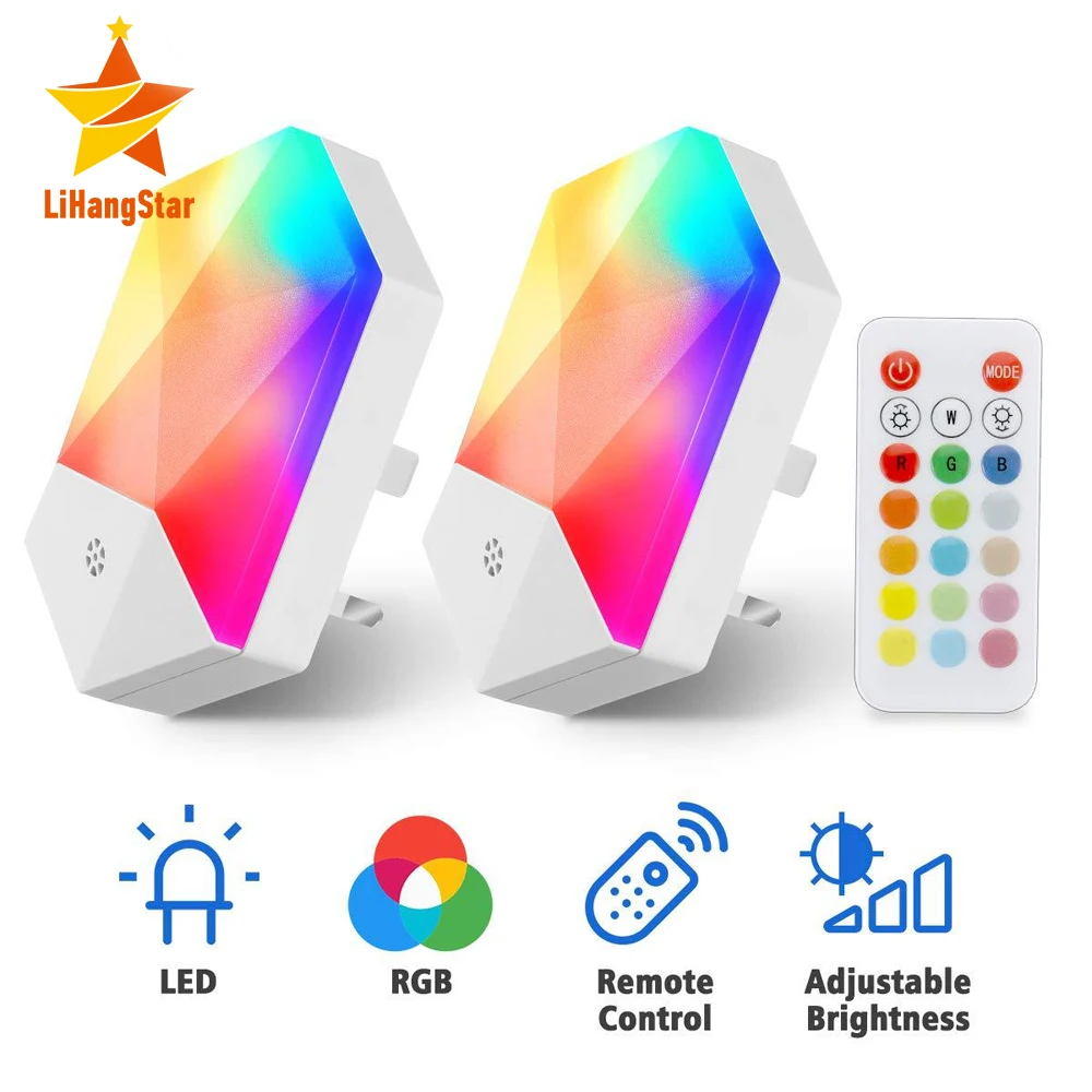 

LED Night Light Remote Control RGB16 Color Smart Dimmable Gradient Baby Room Light Atmosphere Light Bedroom Corridor Wall Light