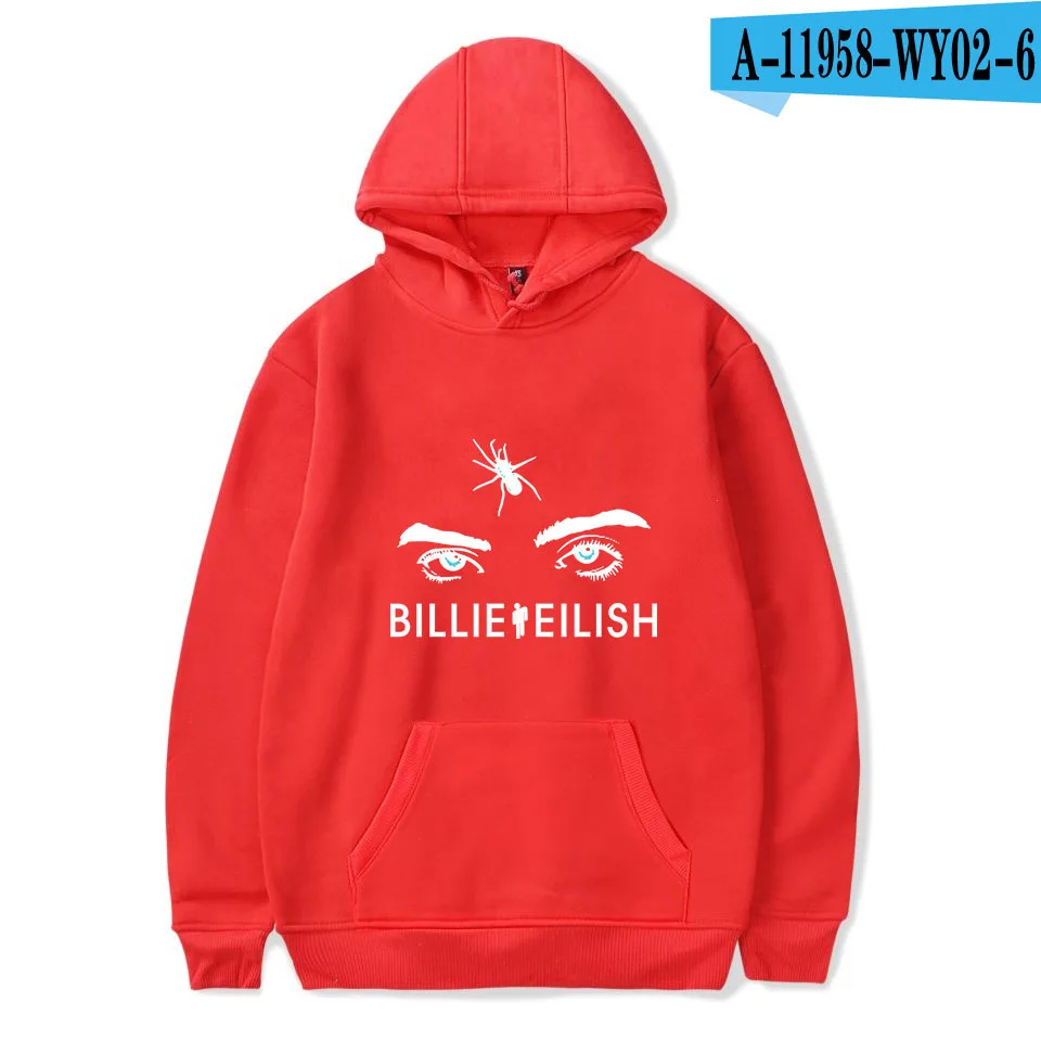 Худи Billie Eilish, забавная Толстовка KPOP, пуловер с капюшоном для женщин и мужчин, худи большого размера, уличная толстовка, одежда в стиле хип-хоп - Цвет: 012