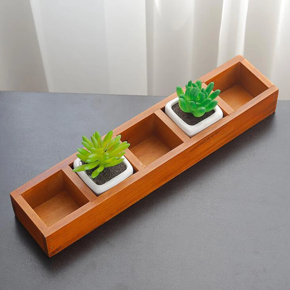 

Wooden Garden Herb Planter Window Box Trough Pot Succulent Flower Plant Bed exquisite plant pot
