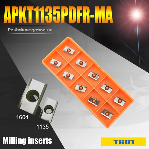 Режущая головка из алюминия, APKT1135PDFR MA, 90 градусов, R0.2