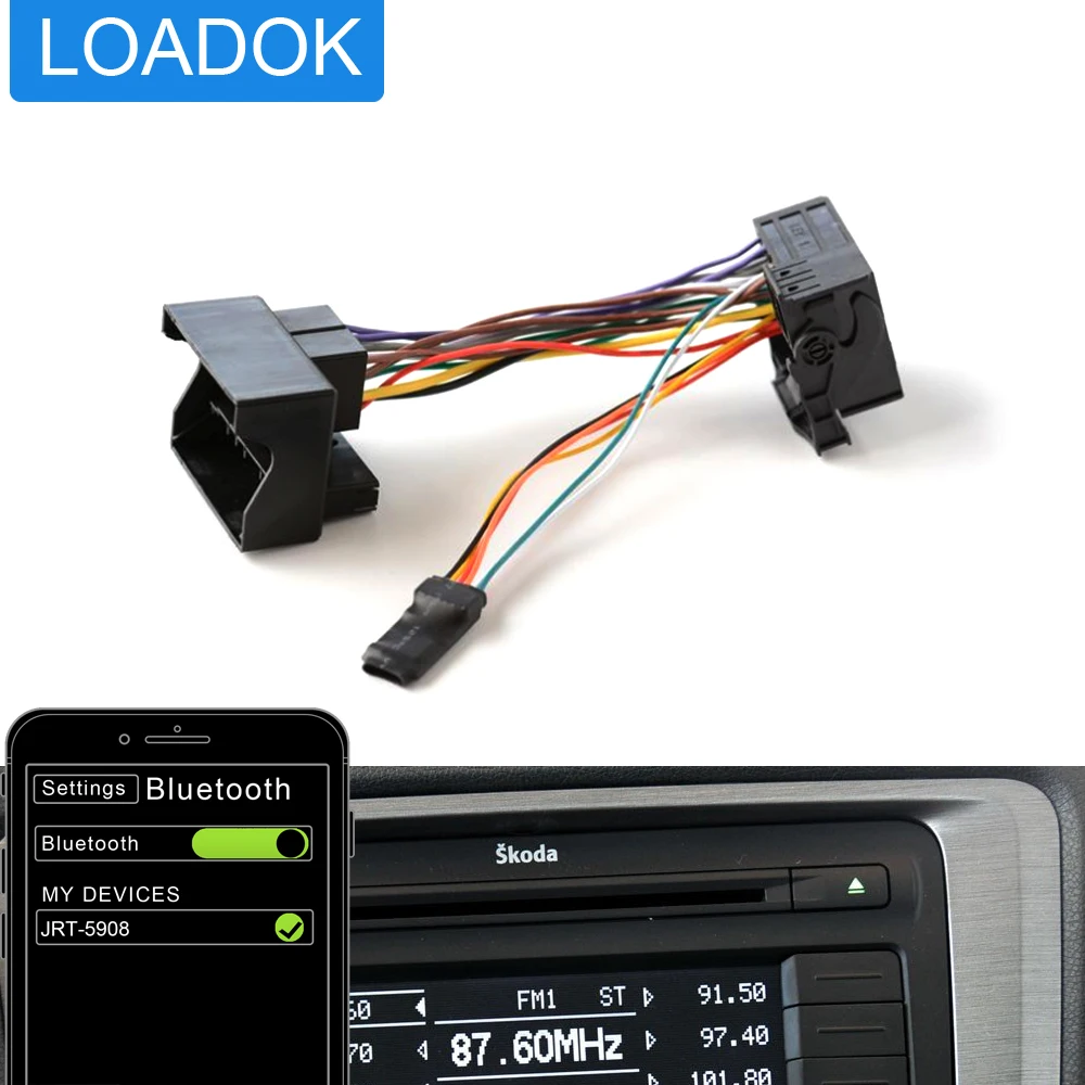 Car AUX Bluetooth 5.0 Module Wireless Audio Adapter For Volkswagen Skoda RCD510 300+ 310 RCD210 RCD210 RCD310 RNS315 RNS310