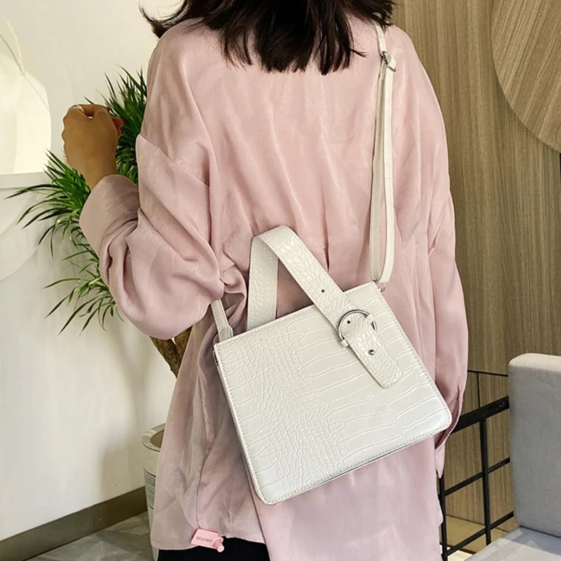 

Square Bag 2021 Fashion New Quality PU Leather Women's Handbag Crocodile Pattern Chain Shoulder Messenger Bags