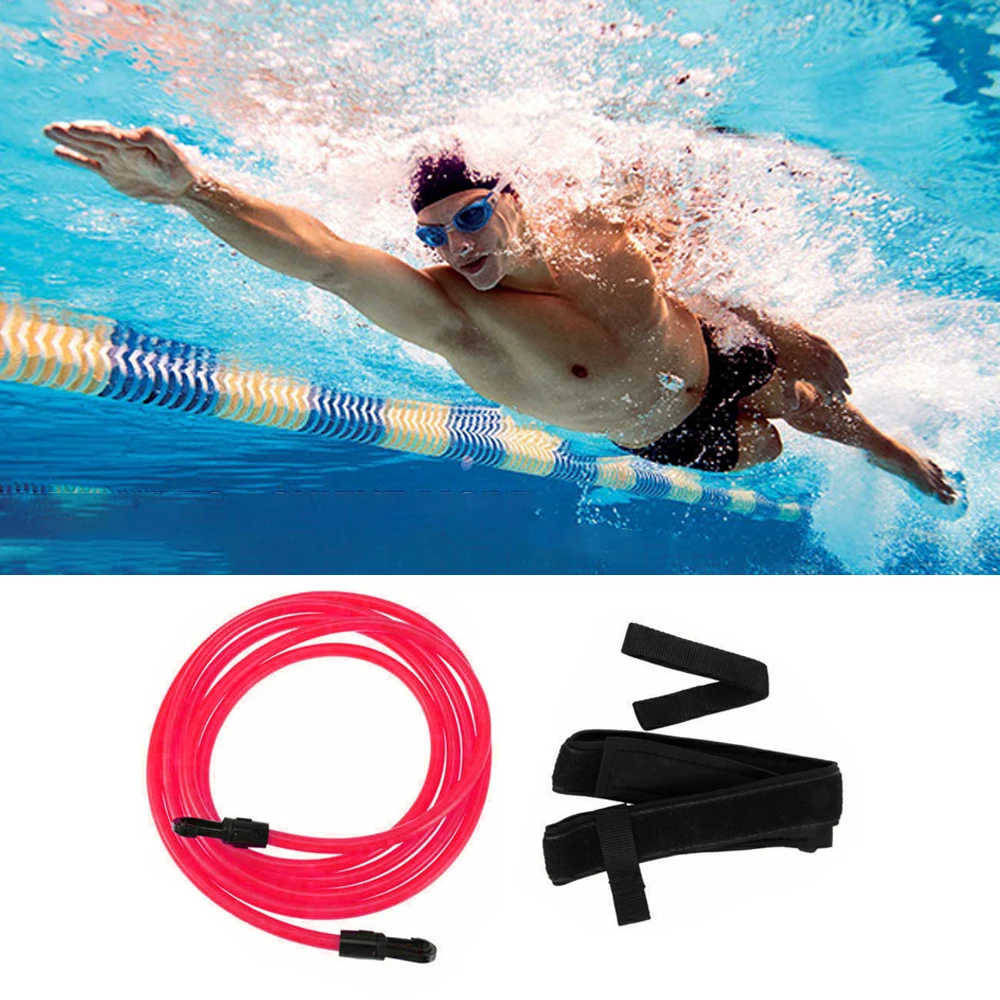 

Adjustable Resistance Belt For Adult Kids Swim Training Bungee Swimming Exerciser Leash Pocket Safety Swimming Pool Accessories