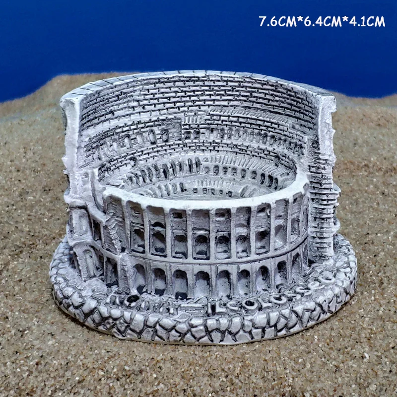 Mini Simulation Ancient Rome Colosseum Resin Statue Sand Table Building Desktop Decoration Classical Architecture Sculpture