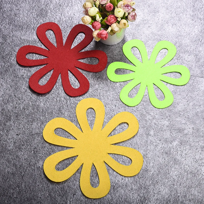 

6Pcs/Set Table Mat Kitchen Utensils Sunflower Butterfly Mat Protector Placemat Coaster Cutlery Style Accessories Cute Pot T3Y1