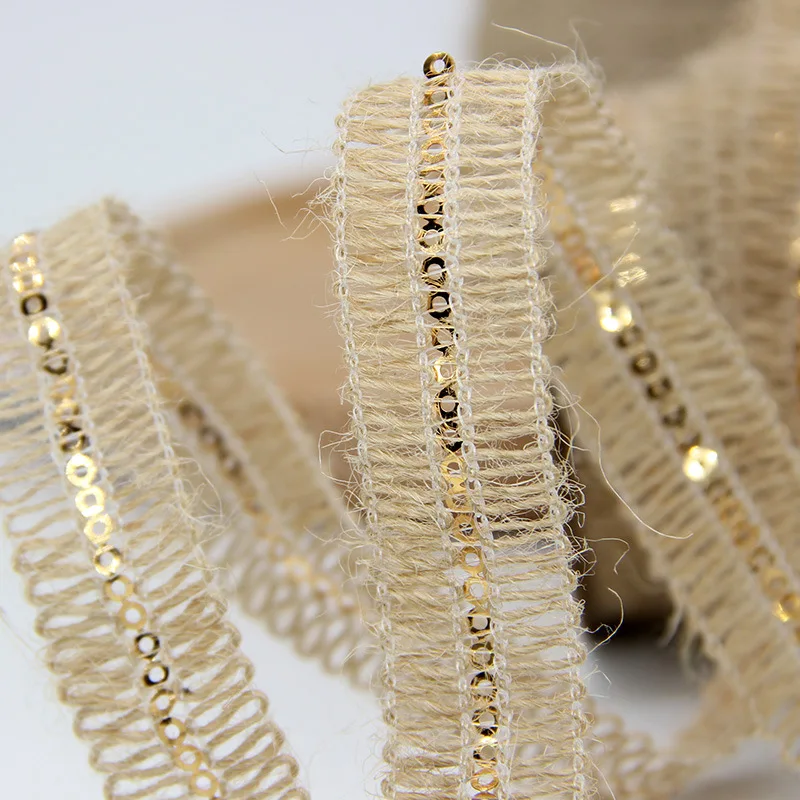 

10M 2.5CM Cotton Sequins Ribbon Lace Macrame DIY Craft Sew On Garments Furniture Decoration Trim Braid Embroidery