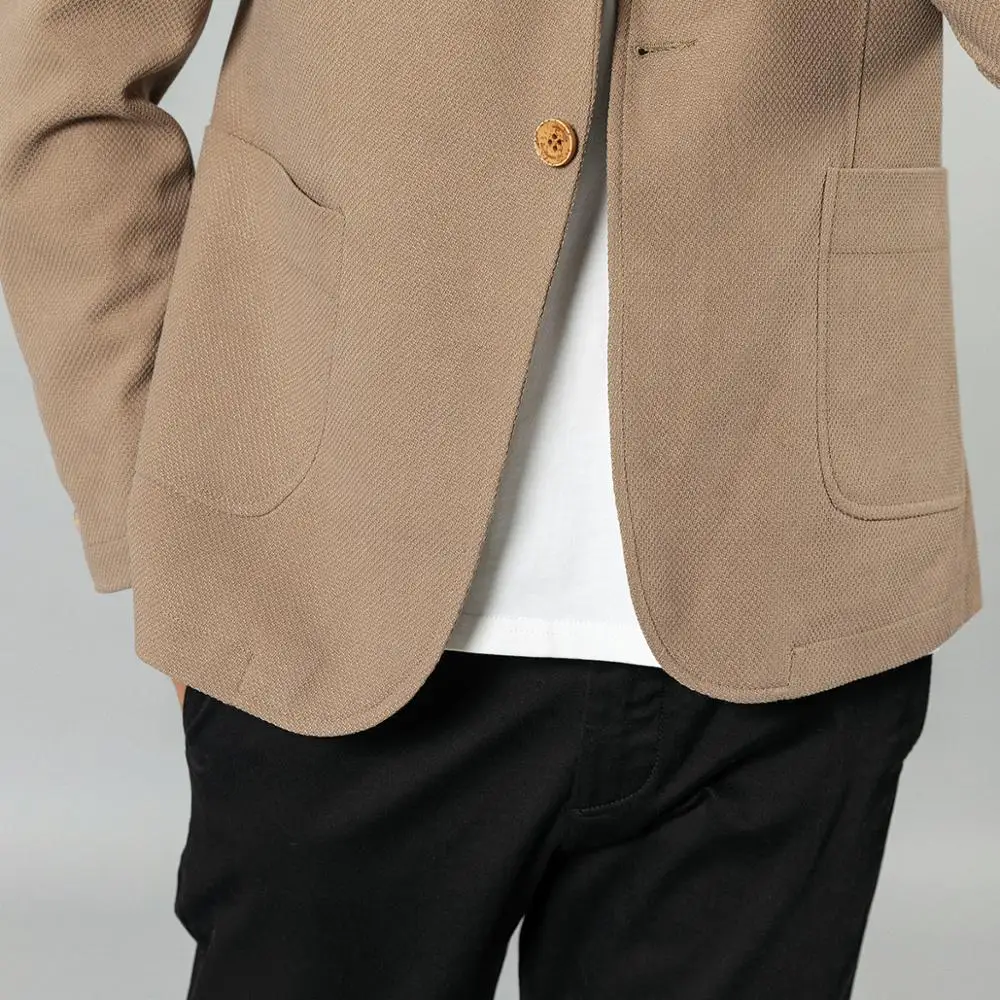 Simwood 2021 Autumn winter waffle plaid blazers men smart casual suits single button jacket slim fit coats SI980666 | Мужская одежда