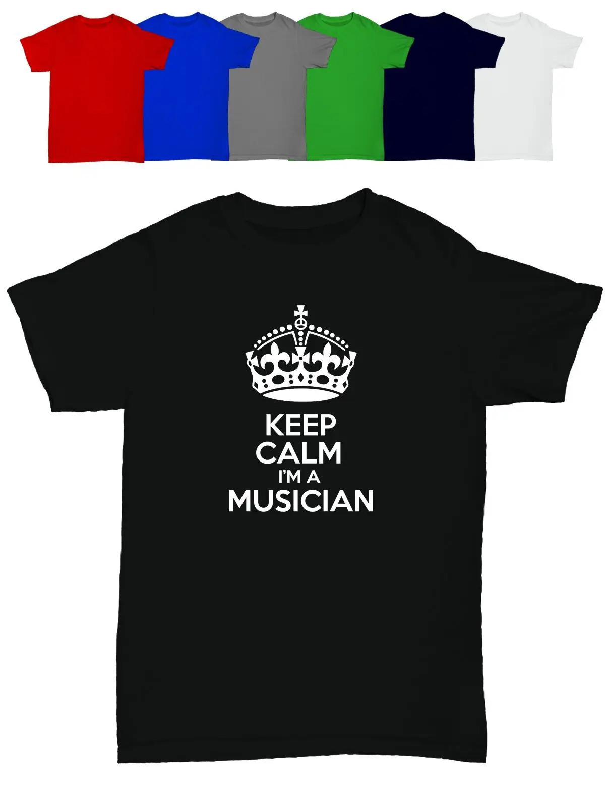 Keep calm i'm musician Мужская футболка смешной юмором на день рождения музыка|Мужские