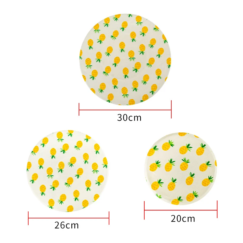 

3Pcs/set Fashionable Color Printing Elastic Band Bowl Cover Leak-proof Cotton Cloth Bowl Cover With Leak-free Lining 20/23/26cm