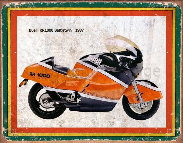

Buell RR1000 Battletwin 1987 Motorcycle Retro Metal Tin Sign Poster Plaque