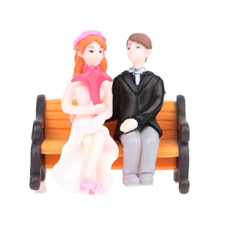 

3pcs/set Romantic Lover Doll Parks Dating Couple Wedding Ornament Small Statue