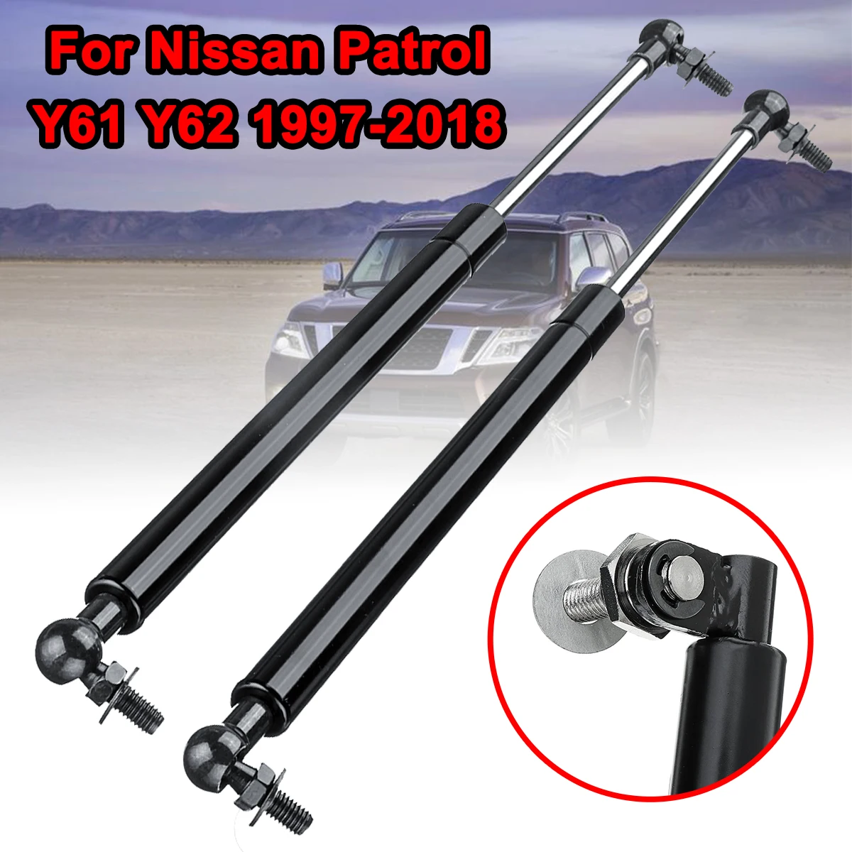 2 шт. 41 см стальной опорный стержень для Nissan Patrol Y61 Y62 1997- Автомобильный капот подъем поддержка s шок газовые стойки