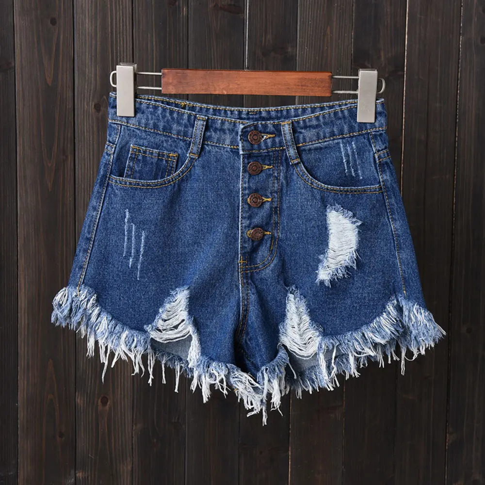 Фото Gentillove Fashion Buttons Summer Women Shorts Jeans Casual Sexy Denim Shorts Oversized High Waist Ladies Cute Outerwear Short №5