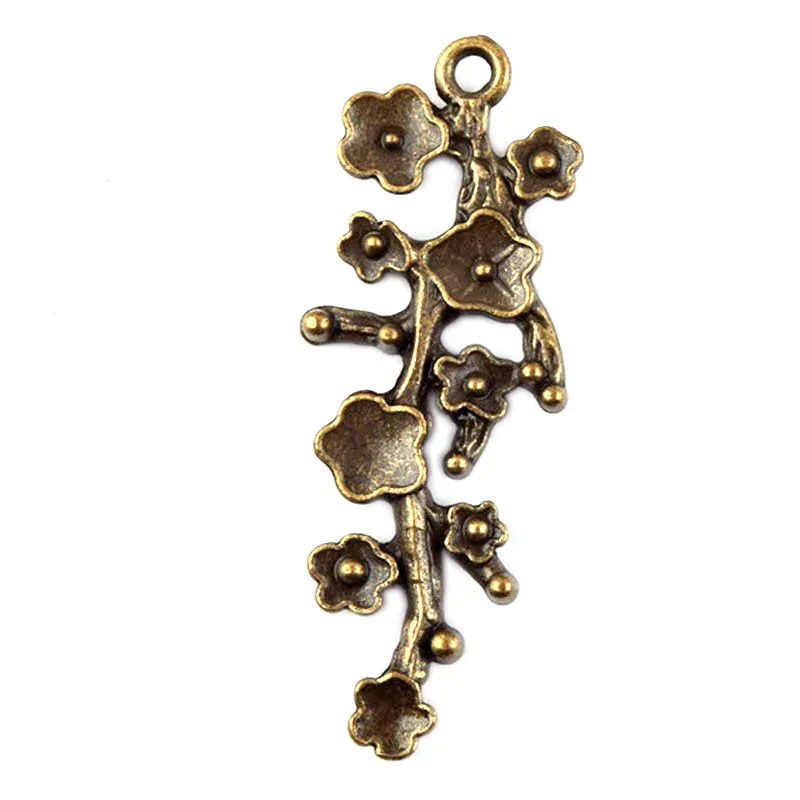 20 шт шармы цветения сливы античный бронзовый цветок подвески|Шармы| |