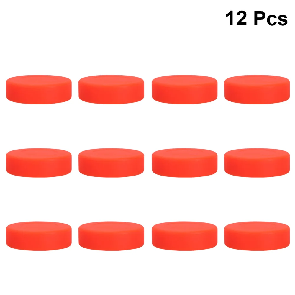 

12 Pcs Adjustable Hardness Rubber Ice Hockey Pucks Matte Hockey Balls Sports Supplies for Roller Street Hockey(Orange)
