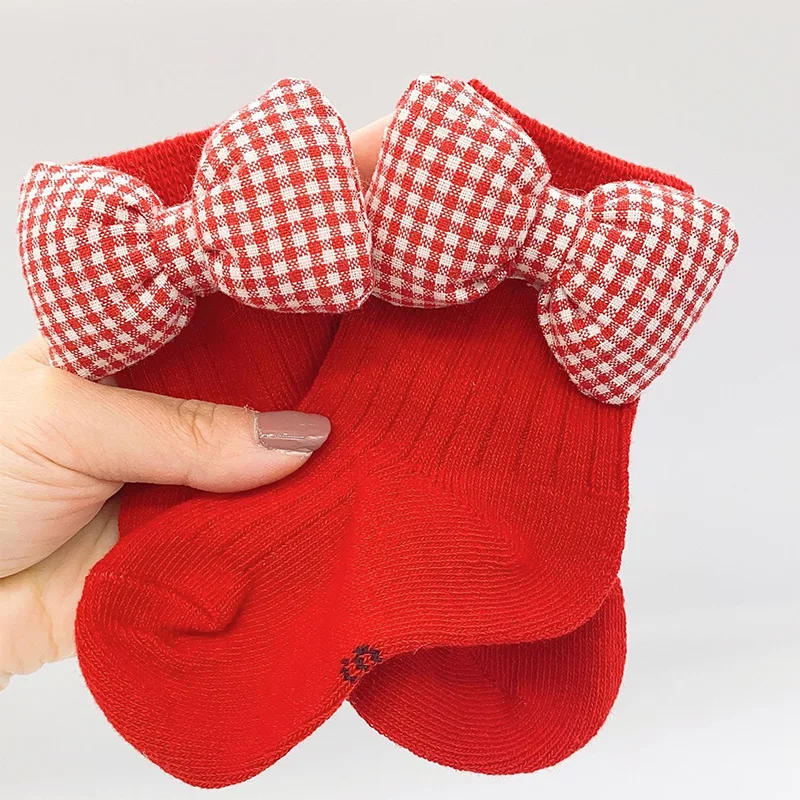 5 Pairs/lot Christmas Theme Kids Socks Cartoon Jacquard Socks Red Christmas Baby Socks for Babies Autumn Socks for Newborns