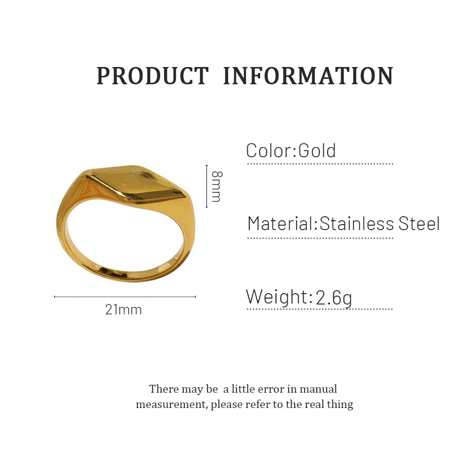 Monlansher изысканные геометрические кольца из нержавеющей стали ромбовидной формы