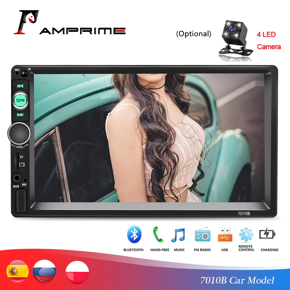 AMPrime Авторадио 2 Din Автомобильный мультимедийный 7 &quotсенсорный автомобильный