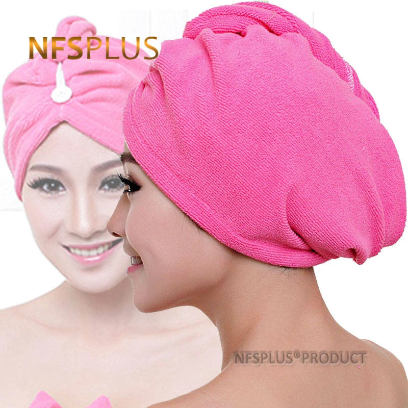 Полотенце для волос из микрофибры однотонное Вишневое красное синее розовое