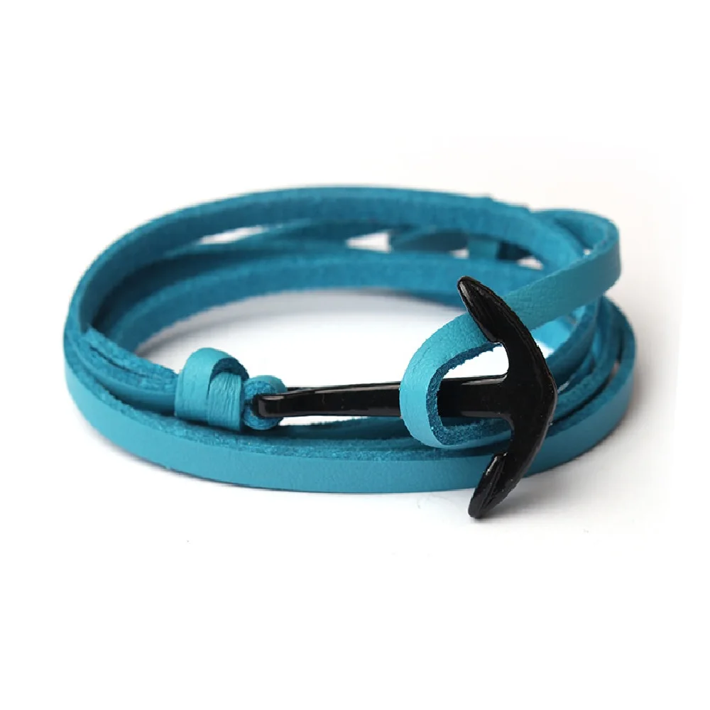 Кожаный браслет мужские ювелирные изделия модный с якорем женский мужской