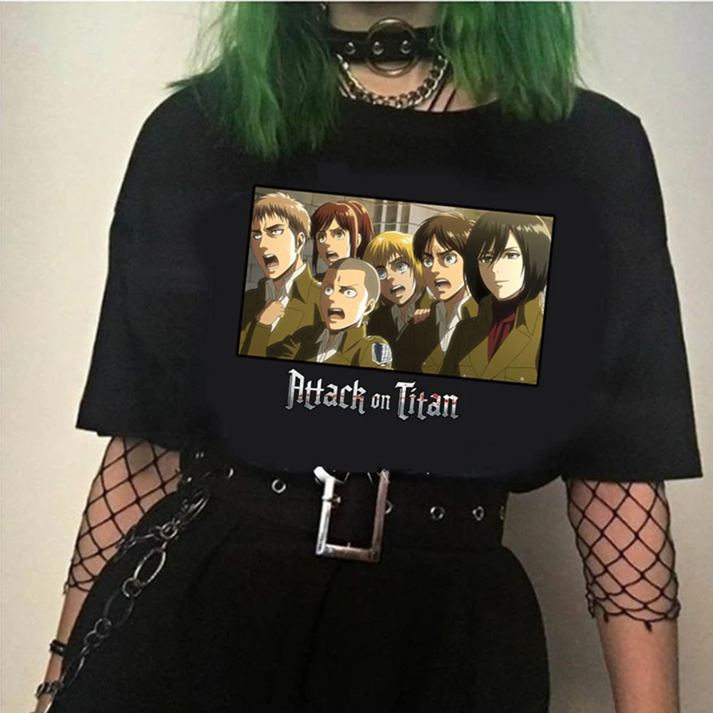 

Attack on Titan Unisex T Shirt Harajuku Anime T-Shirt Streetwear Summer Tops Tees Tshirt Oversized HipHop