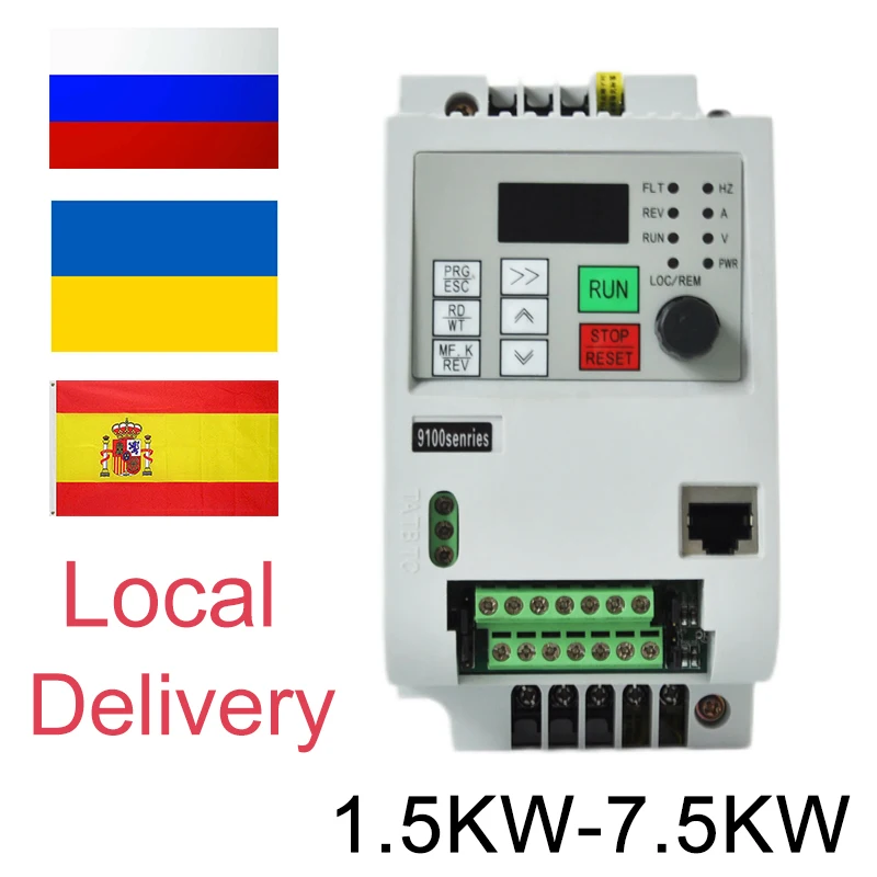 

HOT! 0.75KW/1.5KW/2.2KW/4KW Frequency inverter Output 3-Phase VFD Frequency Converter Adjustable Speed 220V/380V