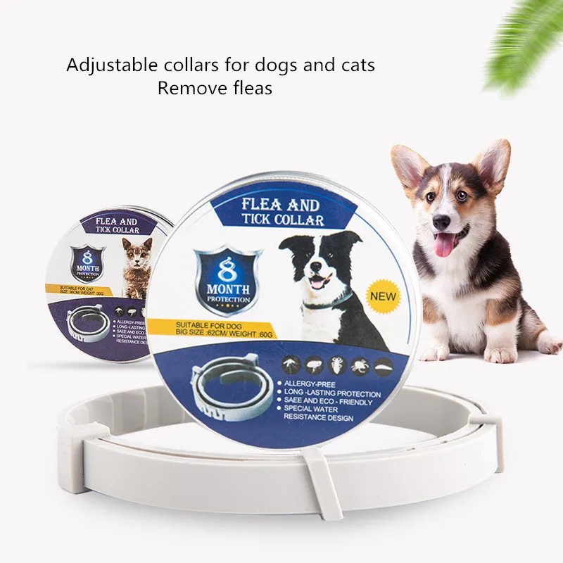 

Pet Cats Dogs Accessories 8 Month Flea Tick Collar for Dogs Cats Collar Pet Adjustable Dog Collar for Small Remove Fleas