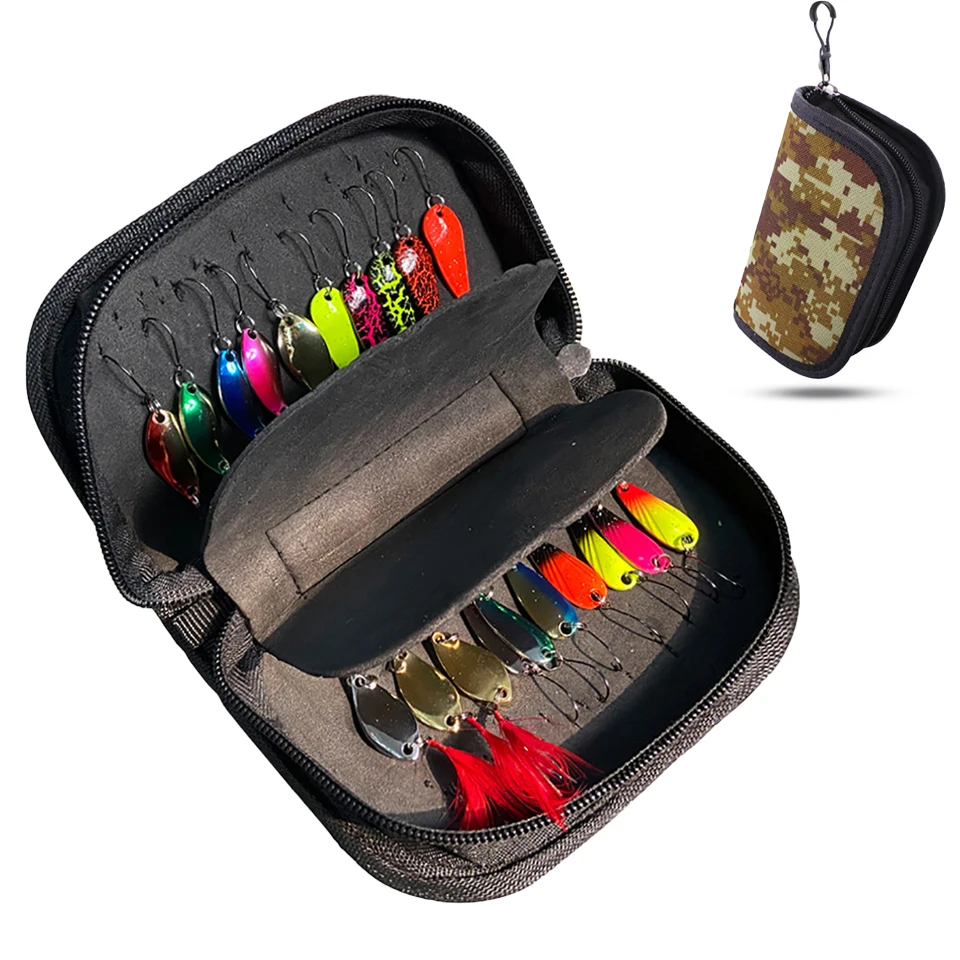 

20PCS Sequins Baits Set Bag Hand Metal Fishing lure Spoon Lure Treble Hooks Pike Fishing Tackl Spinner Baite