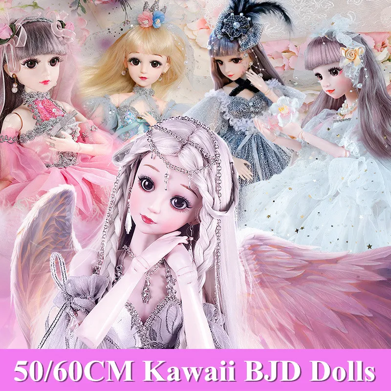 

Шарнирная Модная Кукла принцессы 50/60 см с одеждой, париком, волосами, макияжем, 1/6, ролевая модель с 3D глазами, подарок на день рождения, Tos для ...