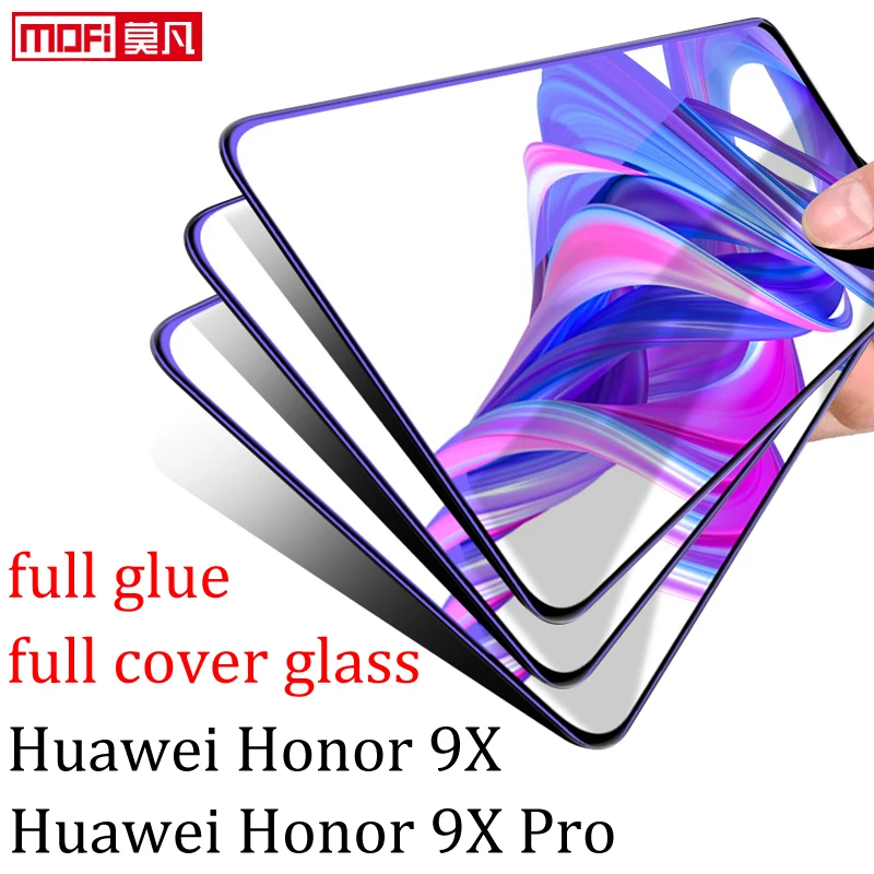 

Защитное стекло для huawei honor 9x, закаленное, полное покрытие, 2.5D 9h