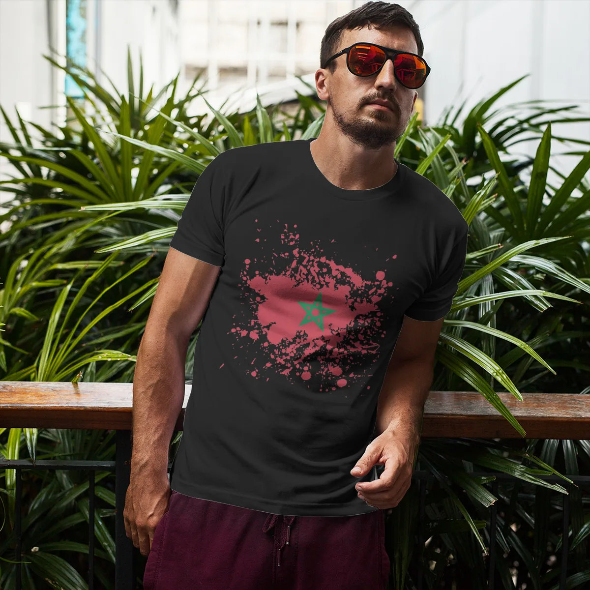 

Morocco Paint Splatter Men's short-sleeved t-shirt Funny R344 Top tee Eur Size