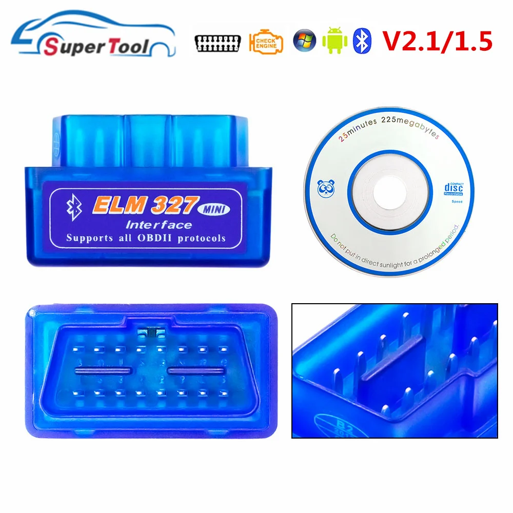 Автомобильный сканер OBD2 ELM327 Bluetooth/WIFI V1.5 OBDII ELM 327 BT/Wi Fi 1 5 HHOBD HH OBD Bluetooth V1.5/1