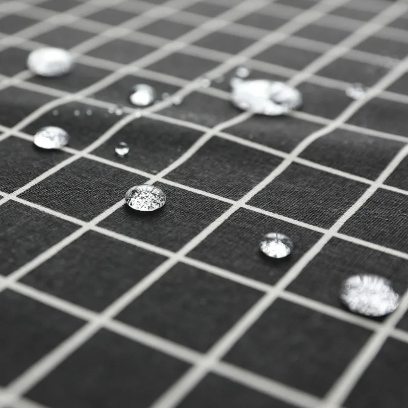 Простой стиль черное клетчатое декоративное хлопковое белье скатерть покрытие