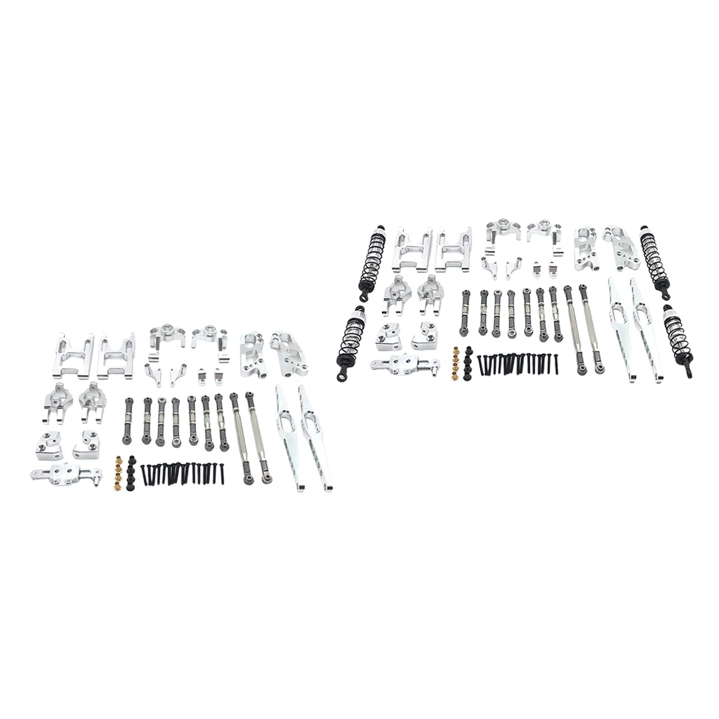 

Metal Steering Assembly Shock Tower Pull Rods Upgrade Combo Set for 1/12 Wltoys 12428 12423 RC Car Parts