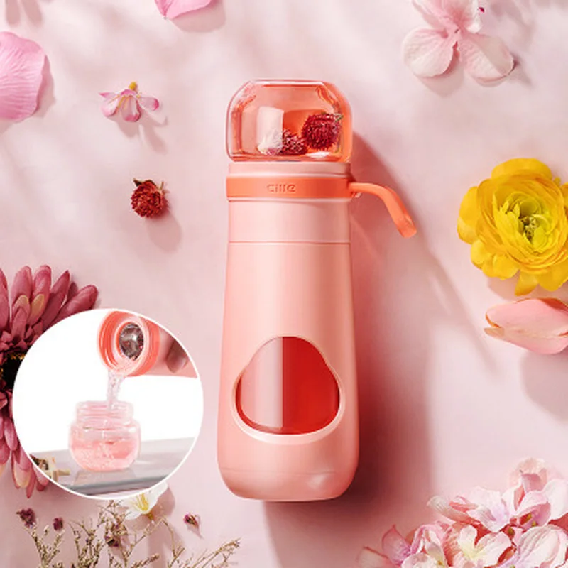 450/600 мл Новая креативная стеклянная бутылка для воды девочек милые портативные