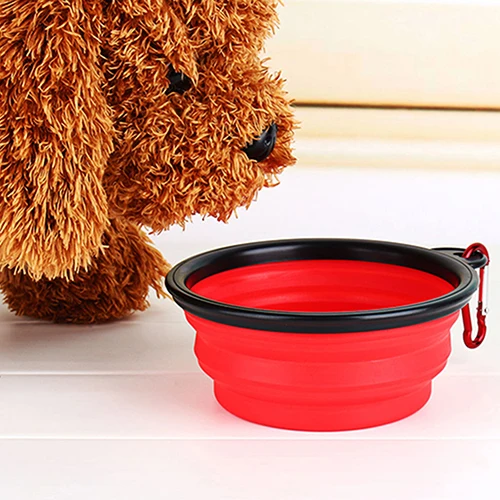 Складная дорожная миска для собак и кошек еда чаша кормления портативная