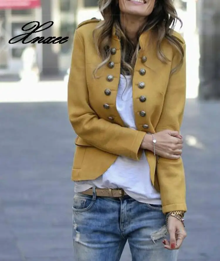 Xnxee винтажные двубортные блейзеры для женщин осенняя куртка на пуговицах