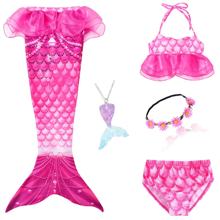 Детский костюм Русалочки с моноластами плавательный хвостом для девочек косплея