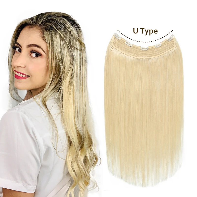 MRS HAIR Clip In Hair Extensions Human Hair Noremy One Piece Clip In Extensions Full Head Blonde  Extensions Clip On Hair 160g