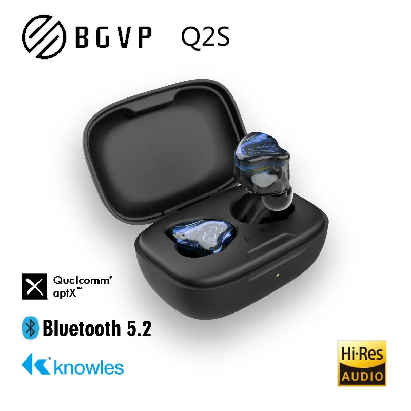 

Беспроводная Bluetooth-гарнитура BGVP Q2S TWS QCC3040 Qualcomm Knowles 3D Hifi 5.2, спортивные бинауральные наушники