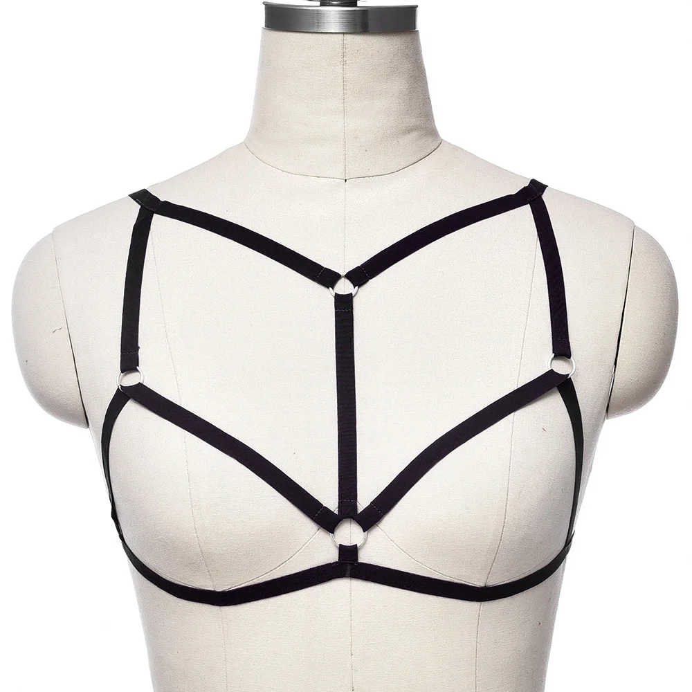 Бюстгальтер женский с открытой грудью в стиле панк готический организм | Женская