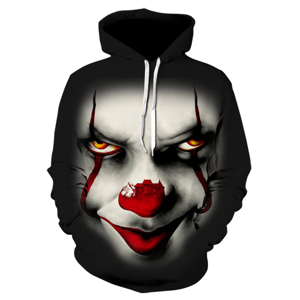 

Novelty Clown 3D Hoodies Men Joker Face Male Hoodies Sweatshirts Funny Sweatshirt Hip Hop Men Clothing Hoodies Plus Size 4XL