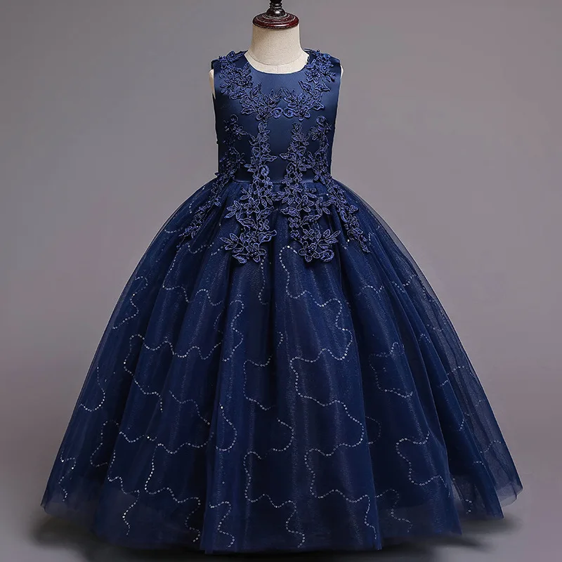 Высококачественные элегантные платья для девочек шелковая кружевная