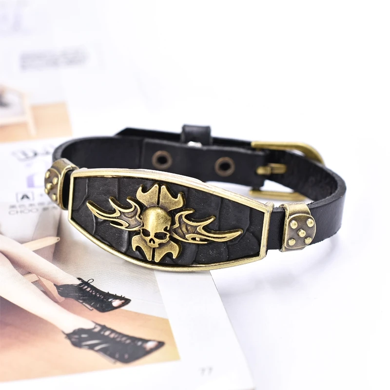 

Men's Retro Genuine Leather Bracelet Fashion Black Woven Beaded Multilayer Charm Men's Bracelet Set Wristband Jewelry Gift