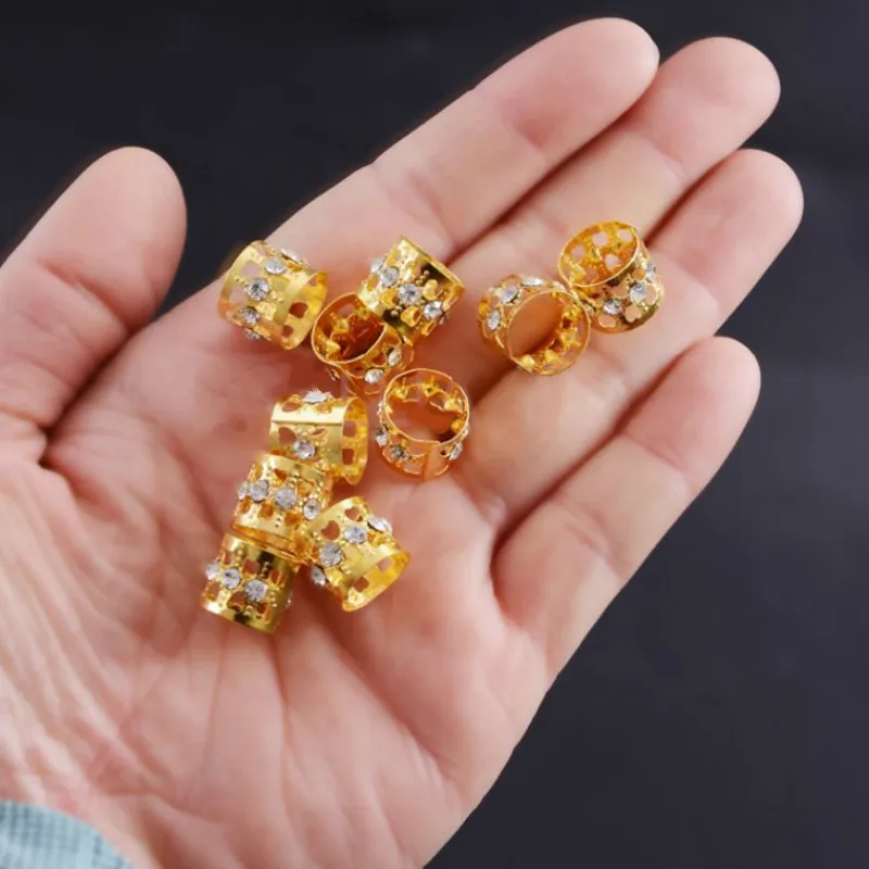 10-200 шт серебряное Золотое кольцо для волос дредов волосы регги плетеные хип-хоп