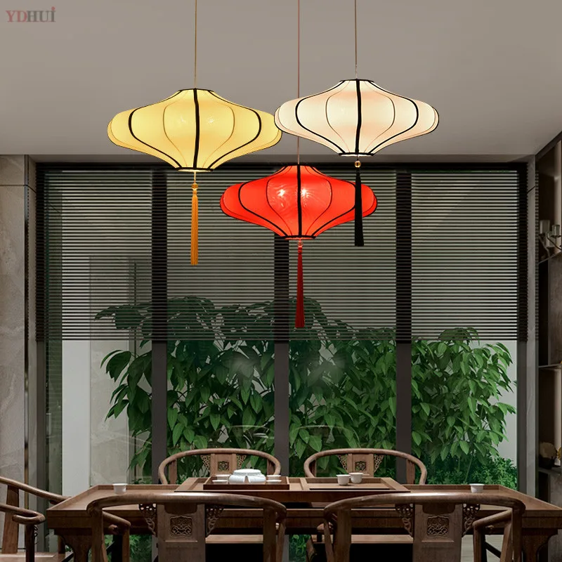 Тканевые подвесные светильники в китайском стиле Подвесная лампа для ресторана